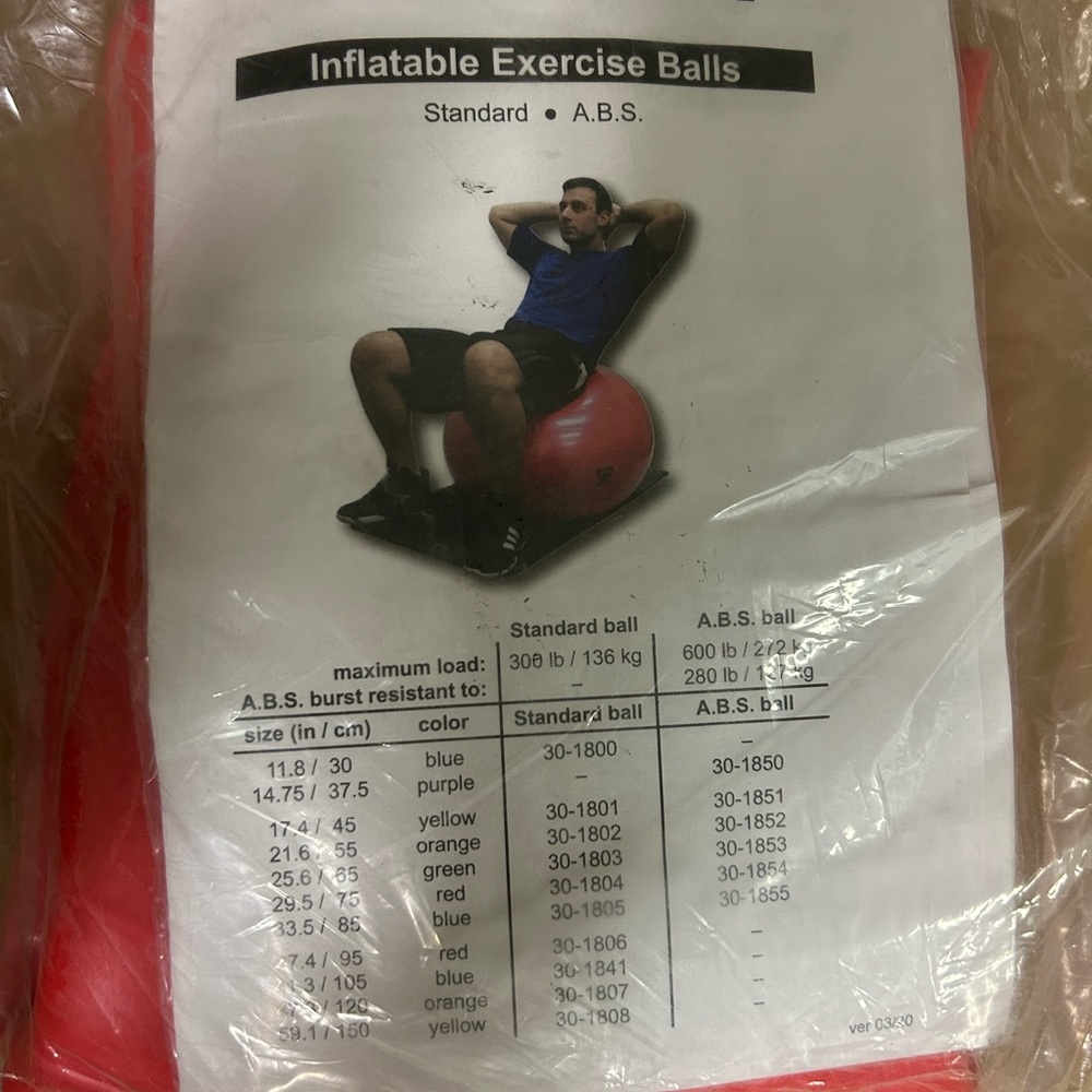 Inflatable Exercise Ball - Red